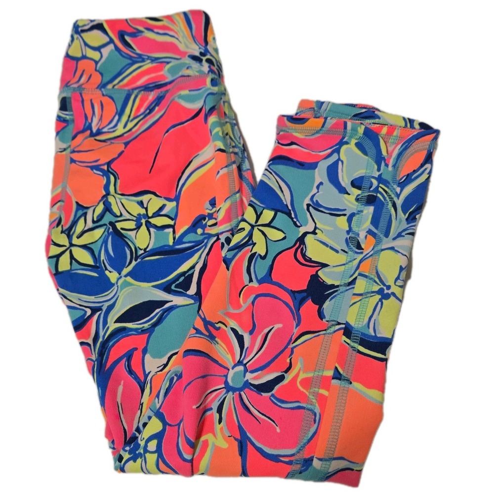Lilly Pulitzer Luxletic Weekender Cropped Leggings Breezy Babe Print Size XS